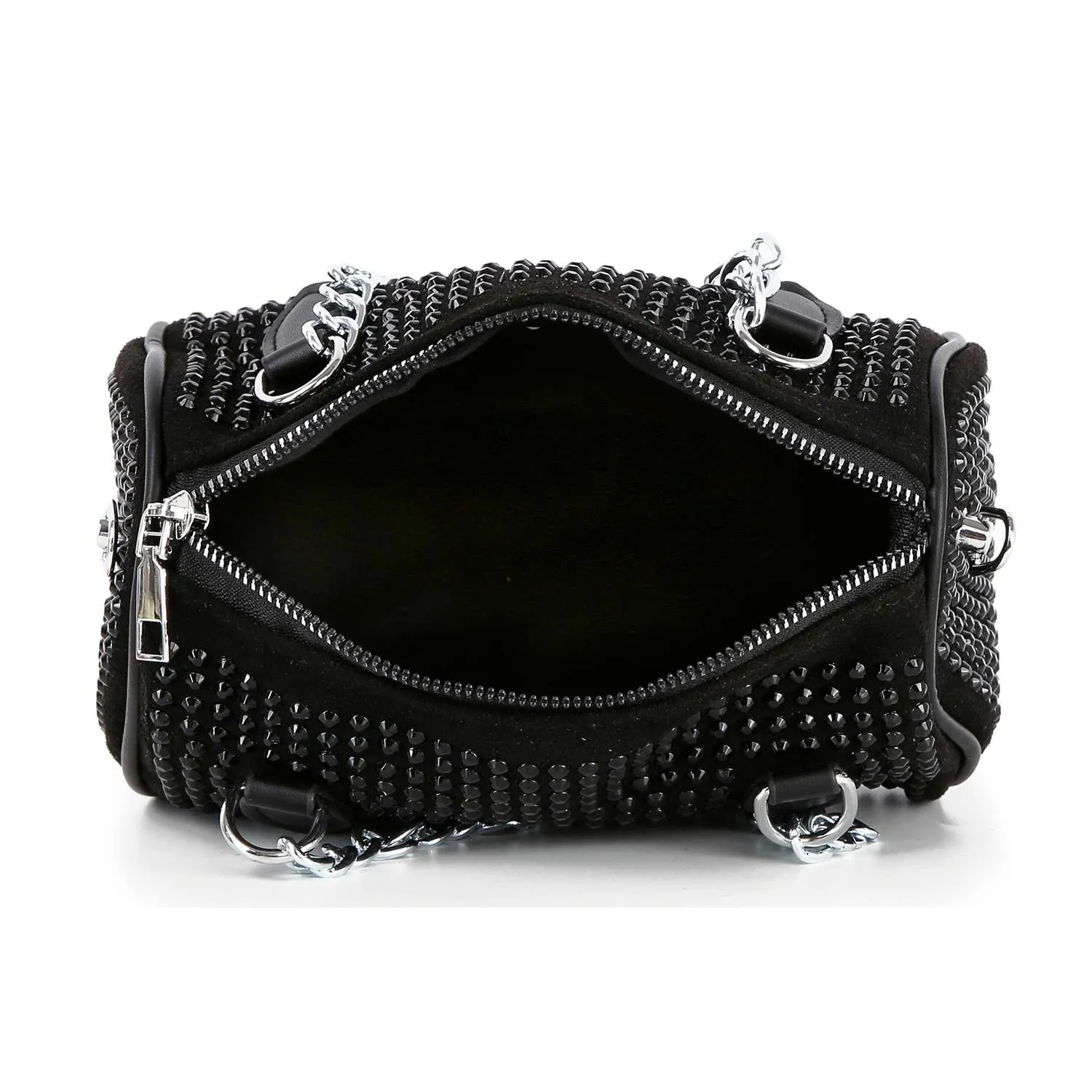 Chain Handle Rhinestone Evening Bag