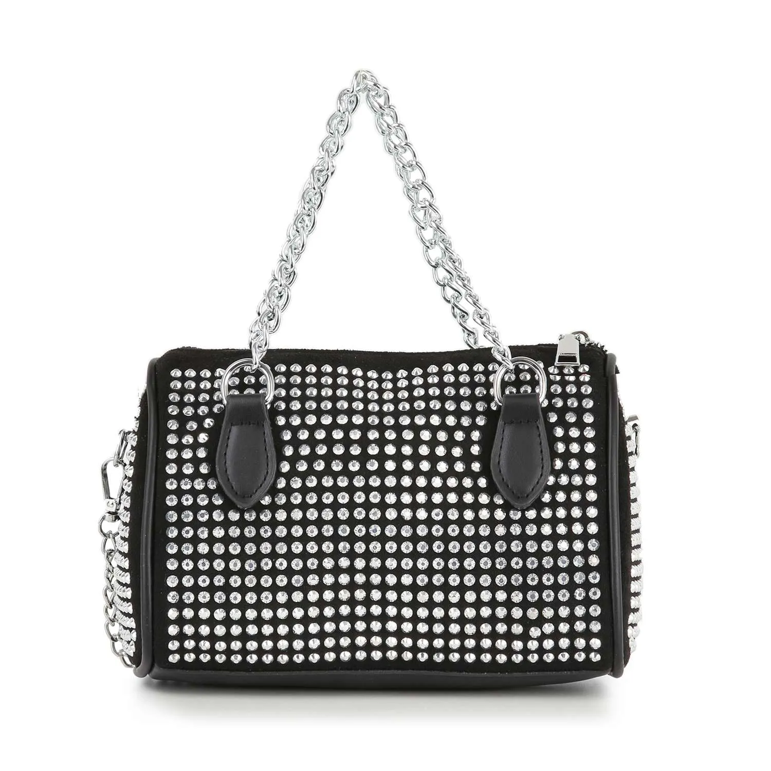 Chain Handle Rhinestone Evening Bag