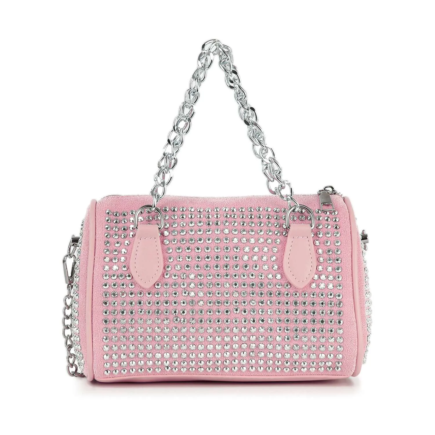 Chain Handle Rhinestone Evening Bag