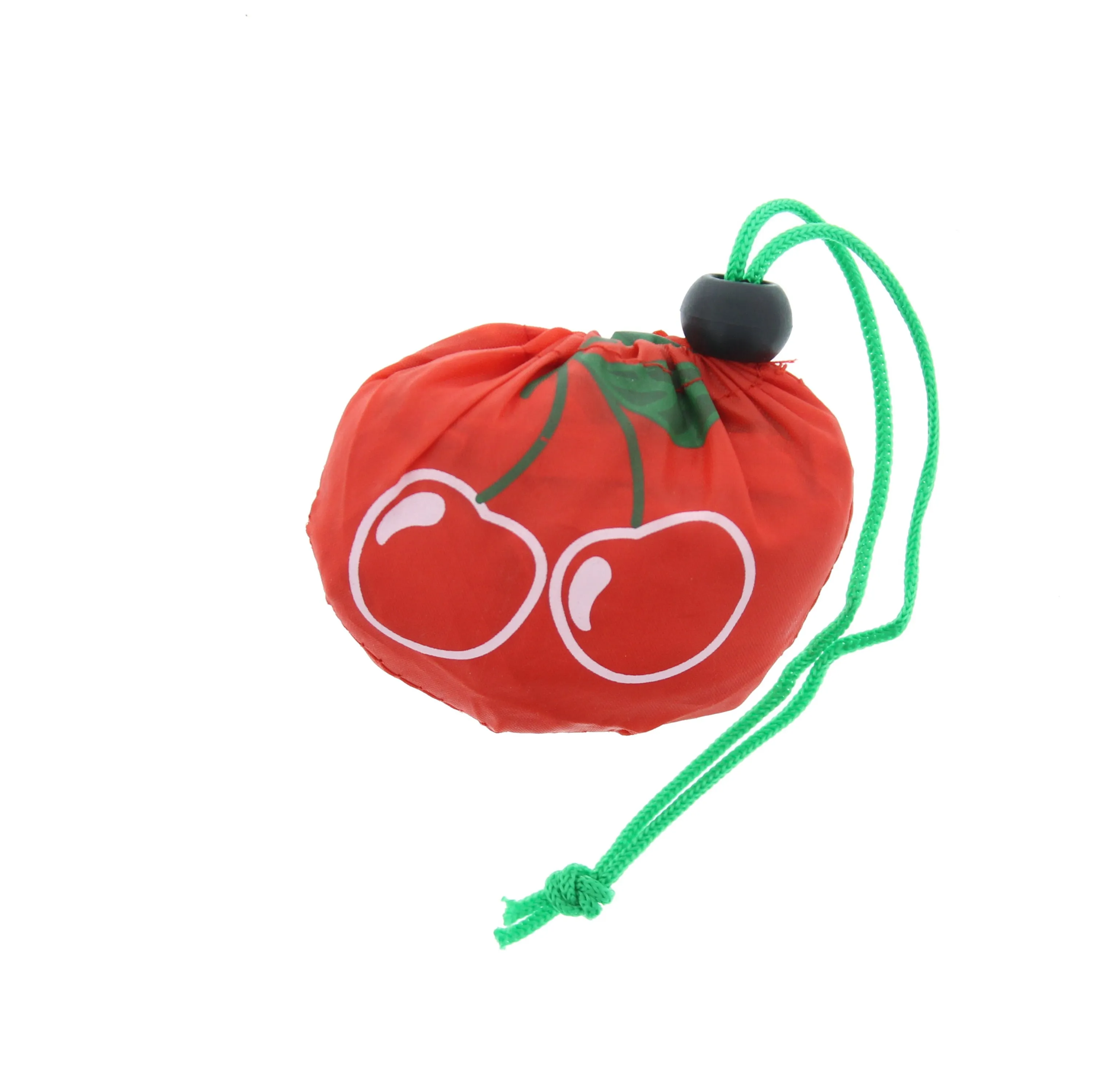 Cherry Themed Shopping Bag in a String Draw Pouch