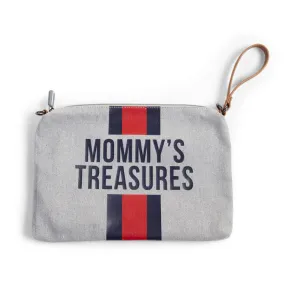 Childhome Mommy Clutch Canvas Grey Stripes Red/Blue