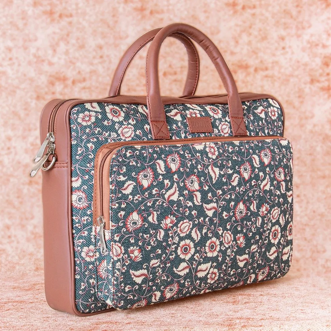 Chittoor Blue Kalamkari Laptop Bag