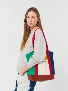 Color squares corduroy bag