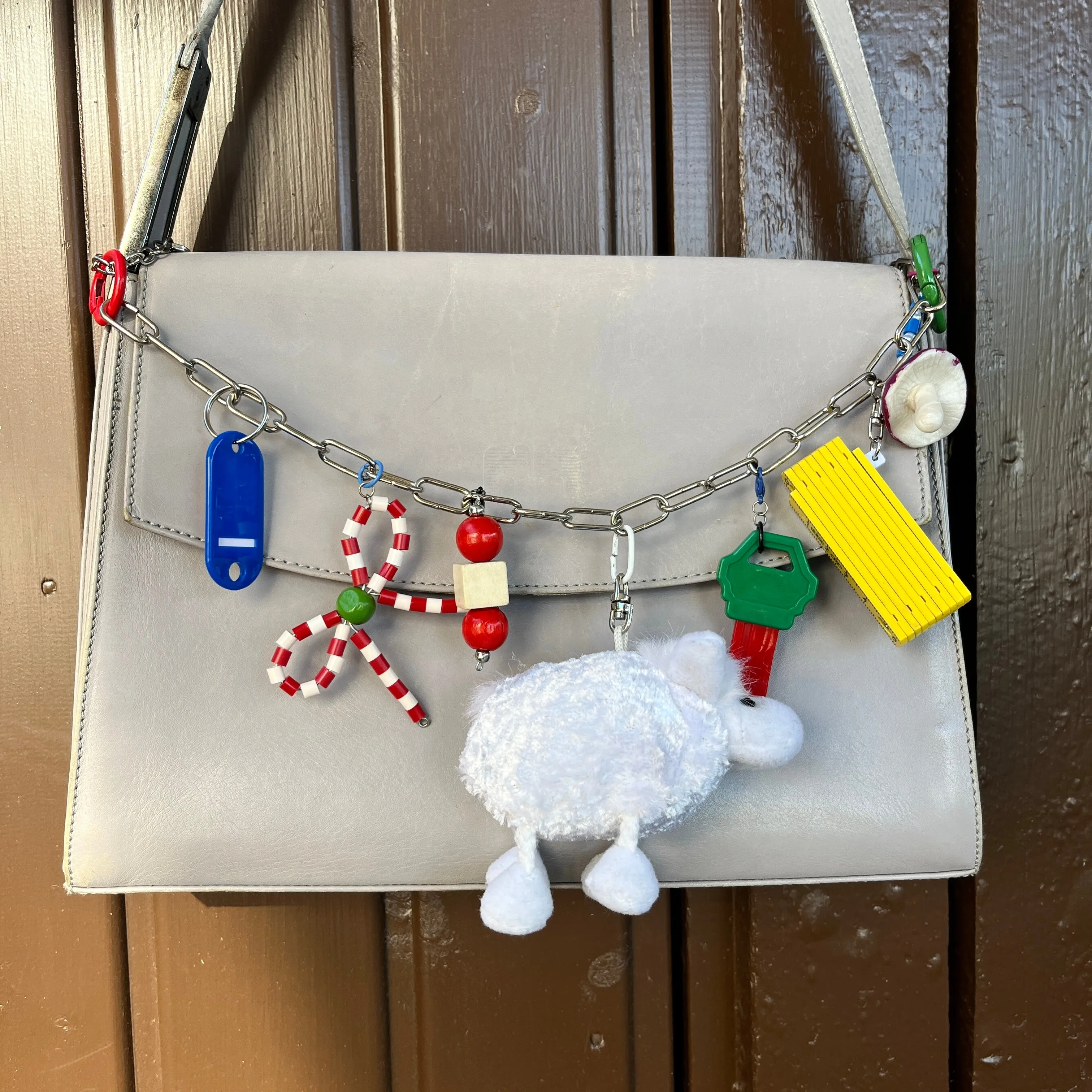 Counting sheep bag charm / necklace Clowncore