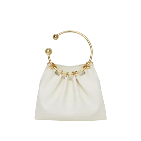 Cream Ring Handle Bag