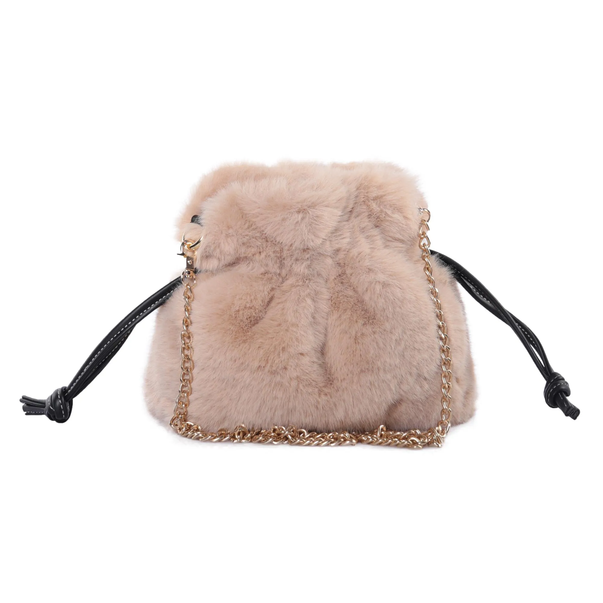 Crossbody Bags for Women Faux Fur Drawstring Satchel Purses and Handbags Fluffy Shoulder Bag for Girls