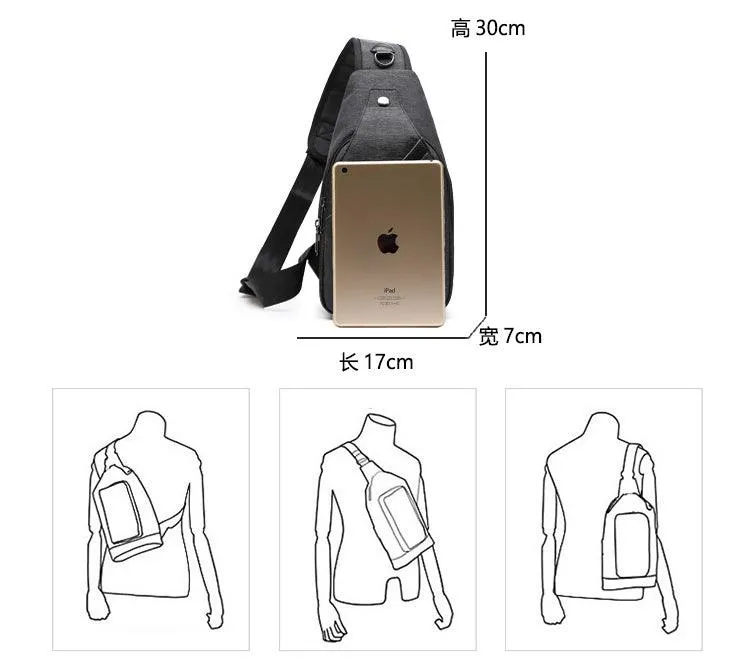 CrossBody Smart Waterproof Single Strap Black Bag