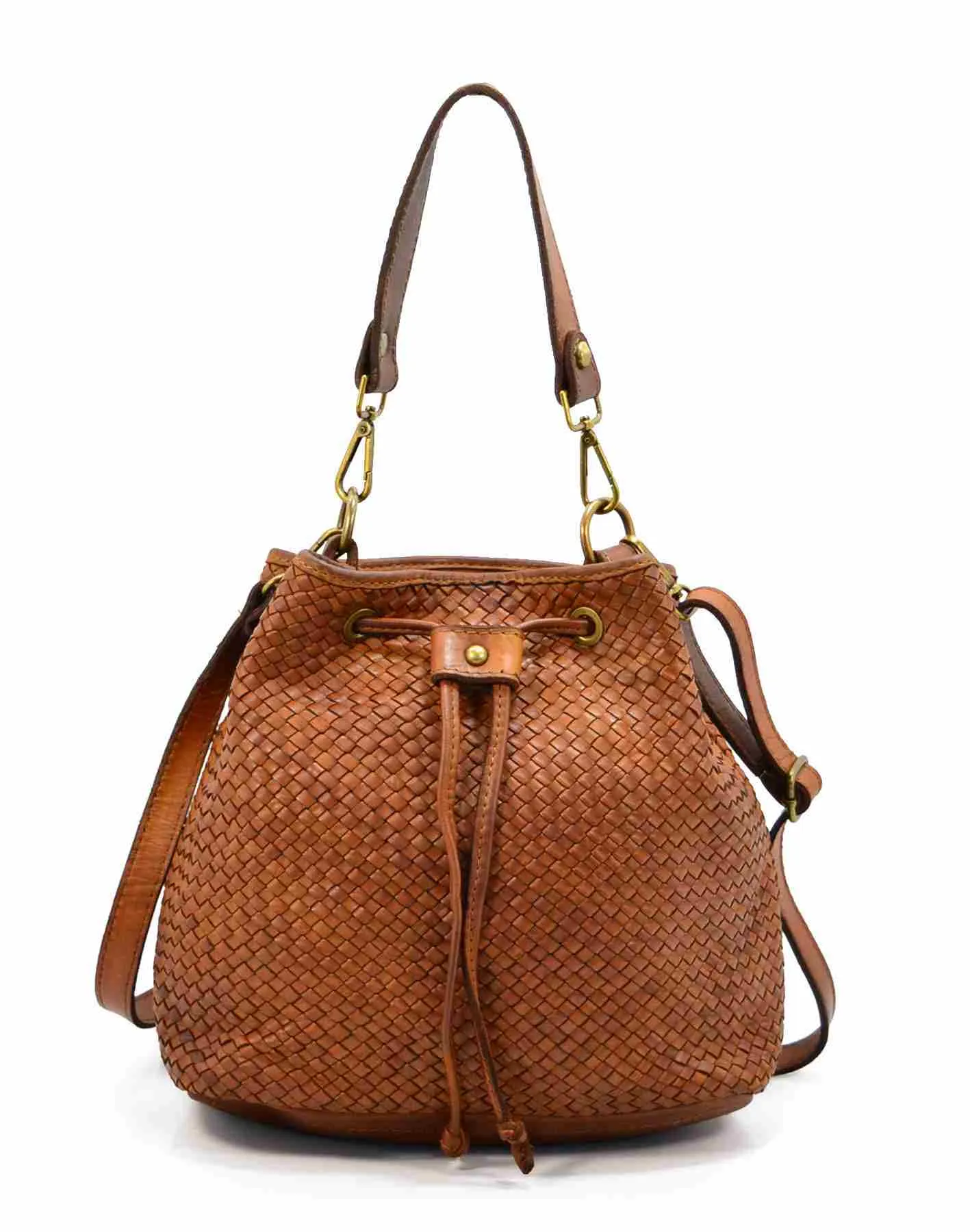 CUPIDO XL● Damen Bucket Bag aus weichem geflochten Leder