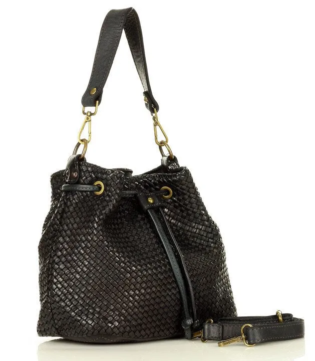 CUPIDO XL● Damen Bucket Bag aus weichem geflochten Leder