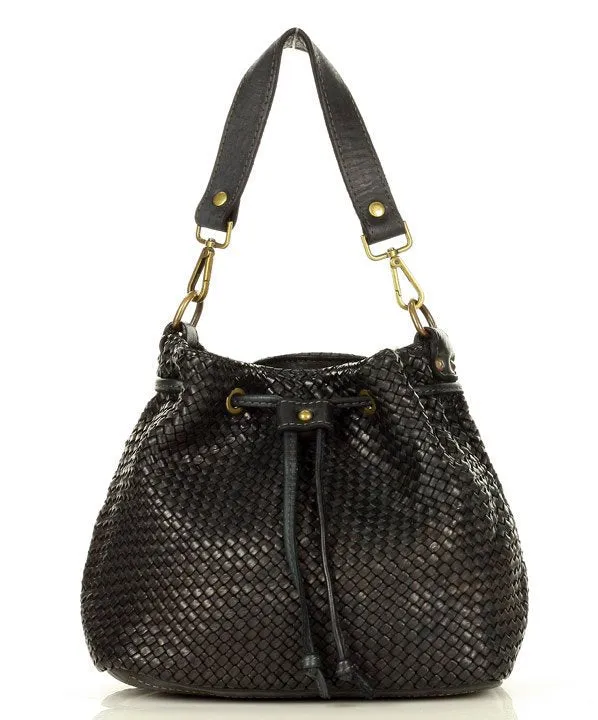 CUPIDO XL● Damen Bucket Bag aus weichem geflochten Leder