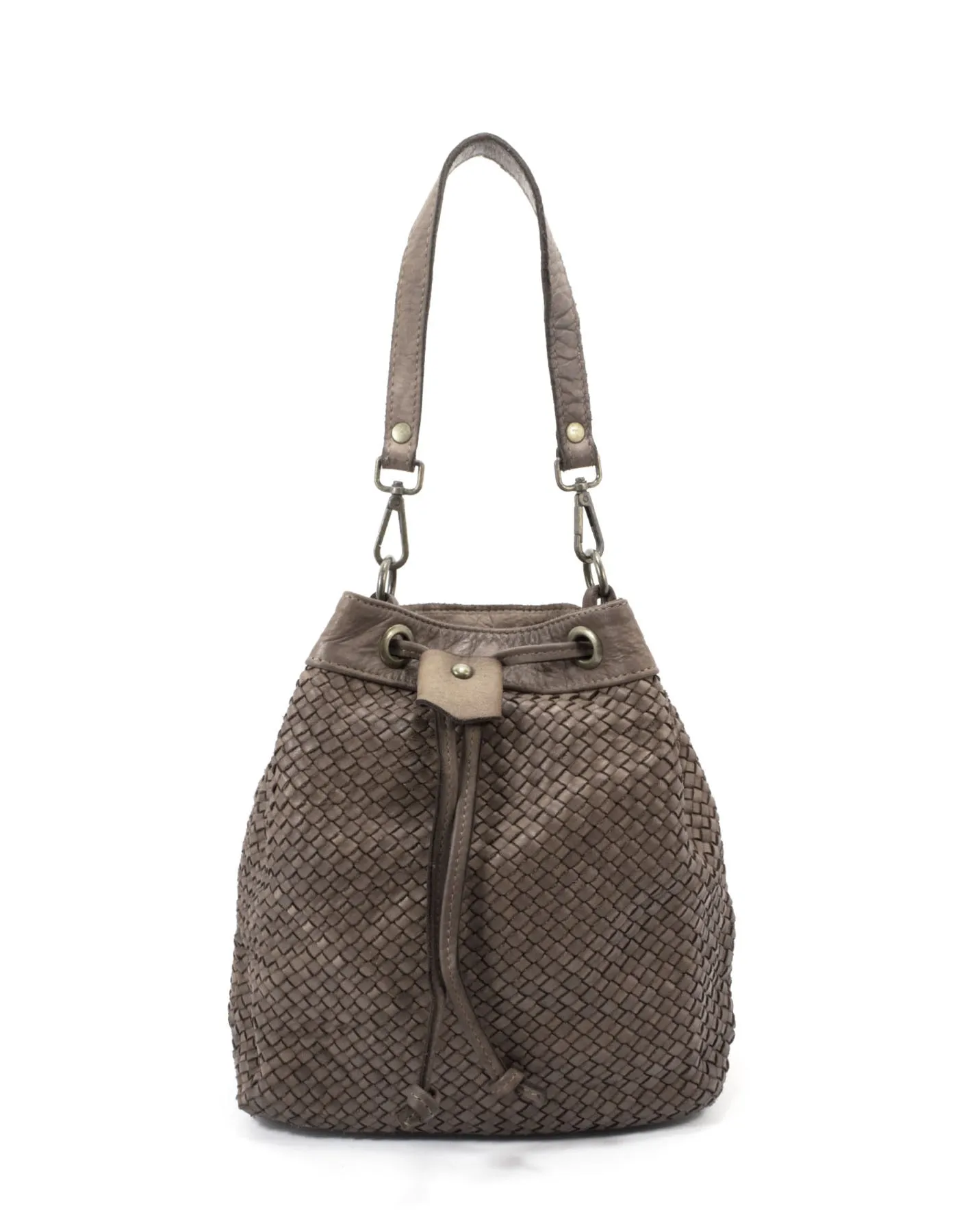 CUPIDO XL● Damen Bucket Bag aus weichem geflochten Leder