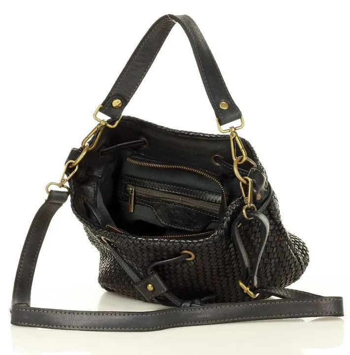 CUPIDO XL● Damen Bucket Bag aus weichem geflochten Leder