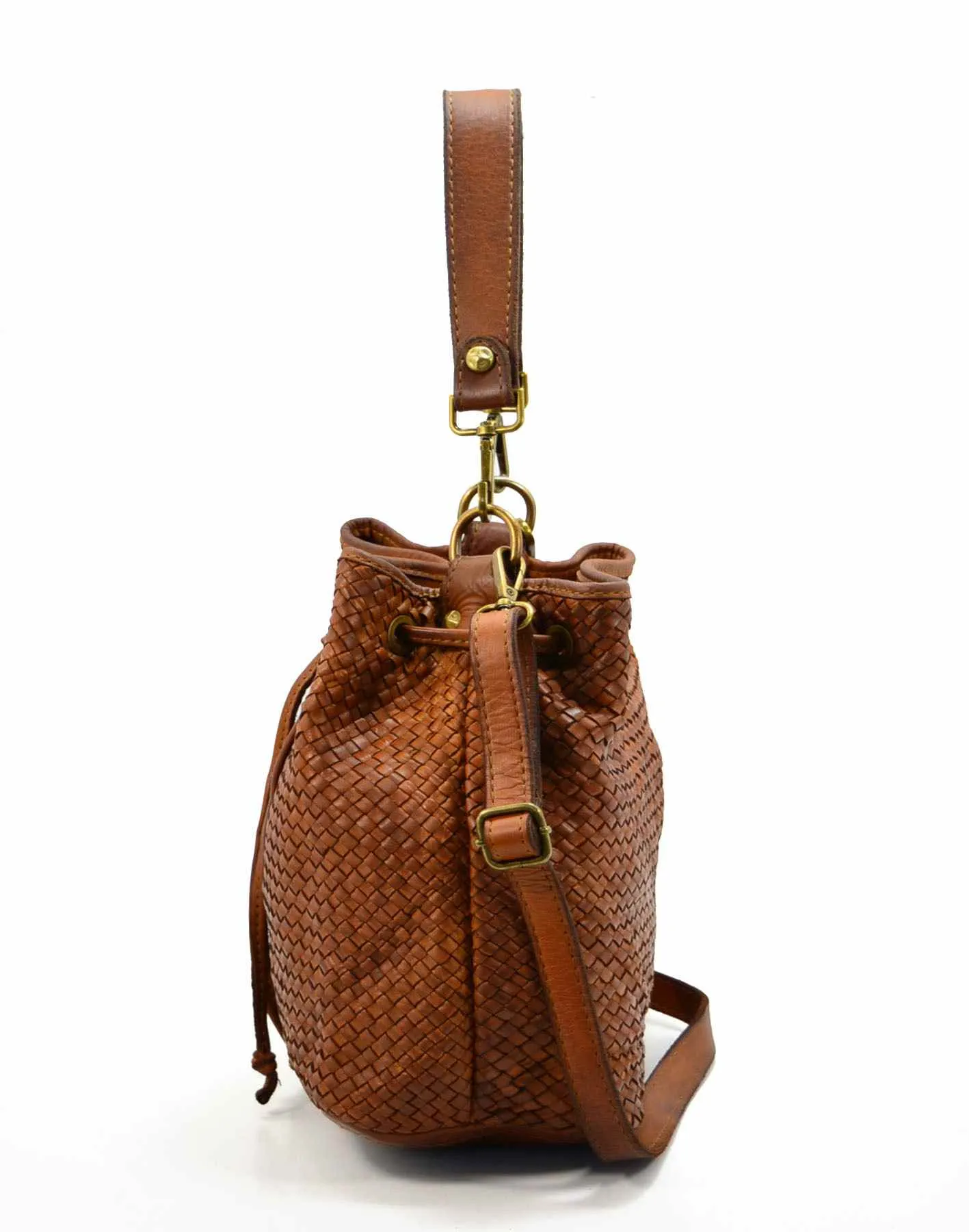 CUPIDO XL● Damen Bucket Bag aus weichem geflochten Leder