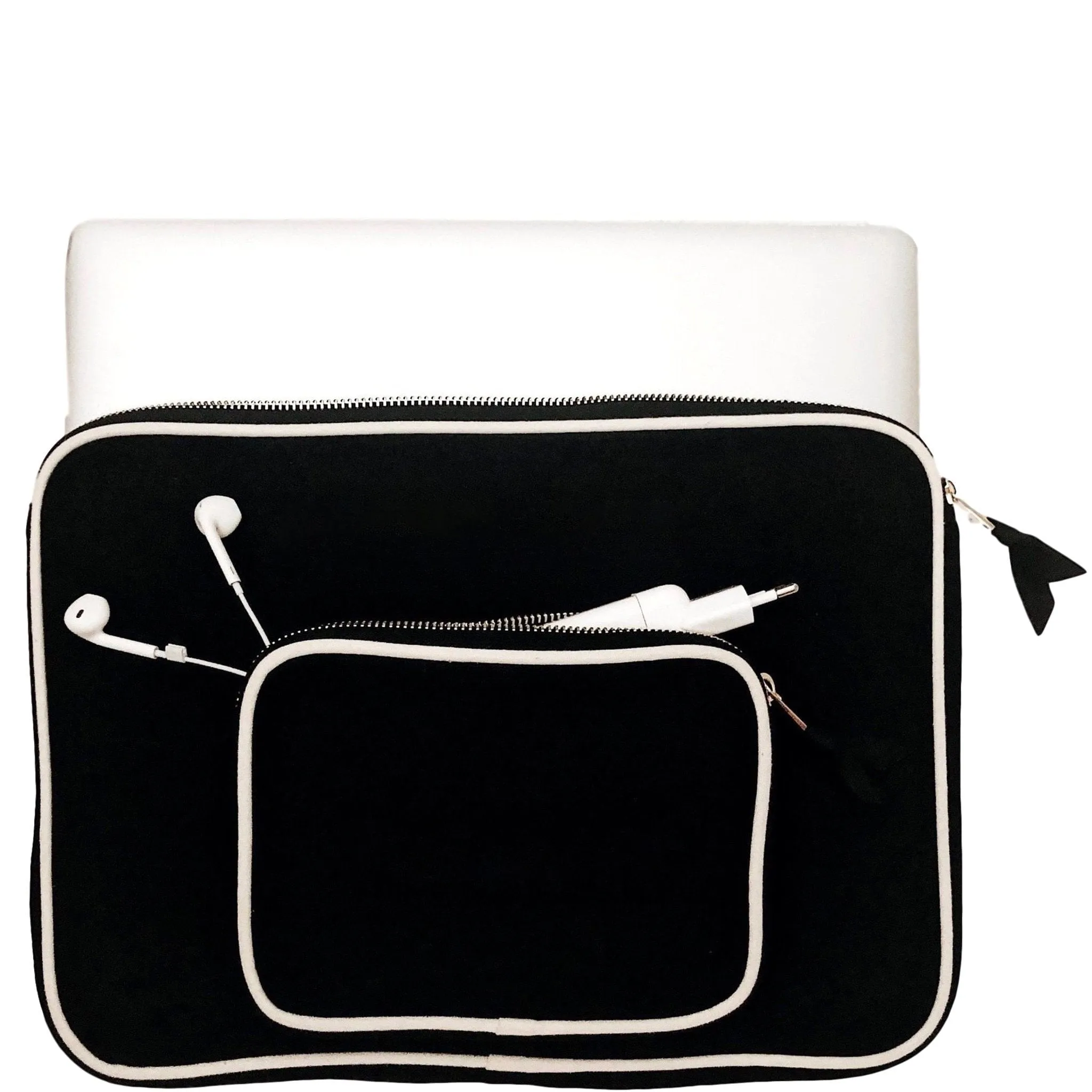 CUSTOM Laptop Sleeve Case with Charger Pocket Large, Black