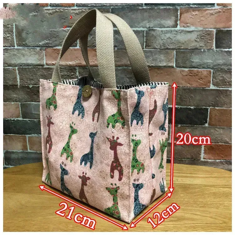 Cute Tote Bag Canvas Lunch Bag  for All Ages