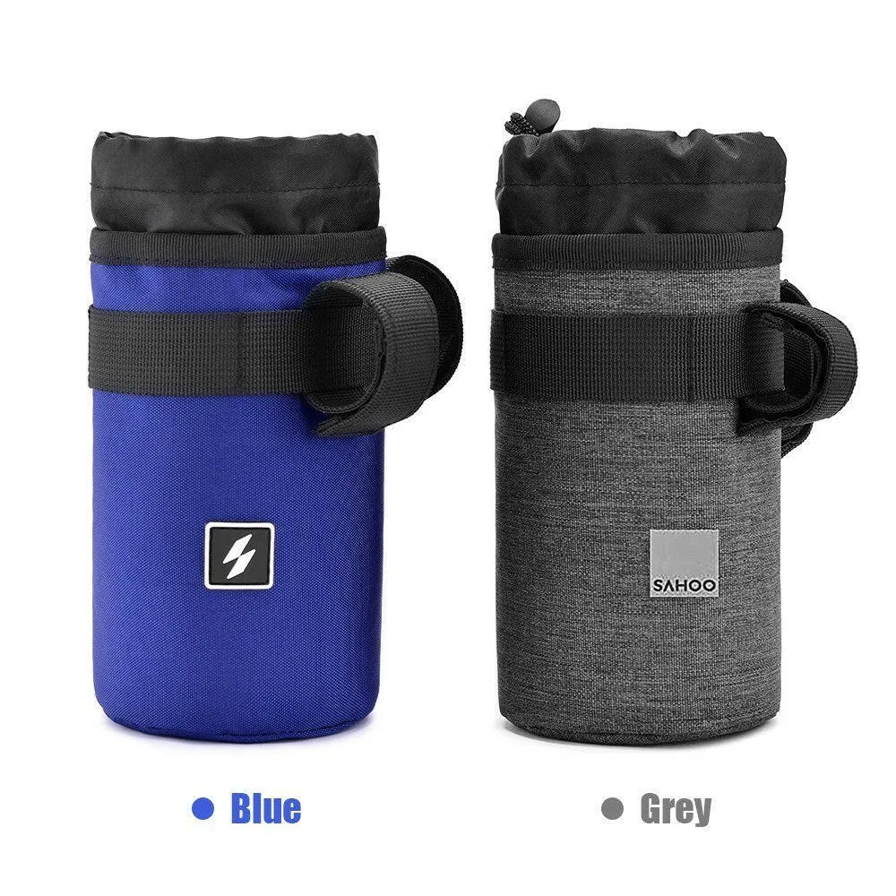 Cycling Insulated Water Bottle Pouch Drawstring Water Bottle Bag Bike Handlebar Bag