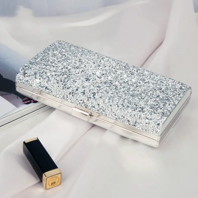 Darianrojas Rhinestone Clutch Bag Women Luxury Gillter Evening Party Purse Box Bag Diamond Female Clutch Crystal Day Wallet Wedding Purse