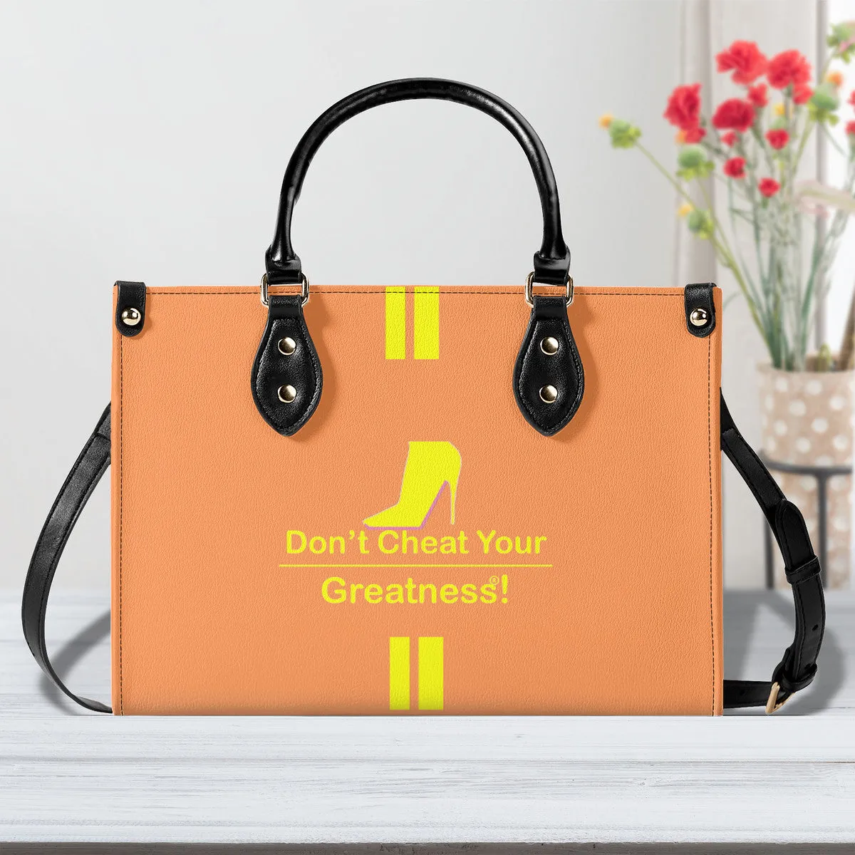 DCYG Yellow Red Bottoms & Orange Multiple Sizes Upgraded Luxury Women PU Leather Handbag