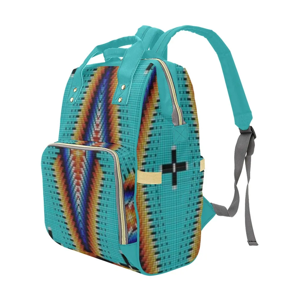 Diamond in the Bluff Turquoise Multi-Function Diaper Backpack/Diaper Bag