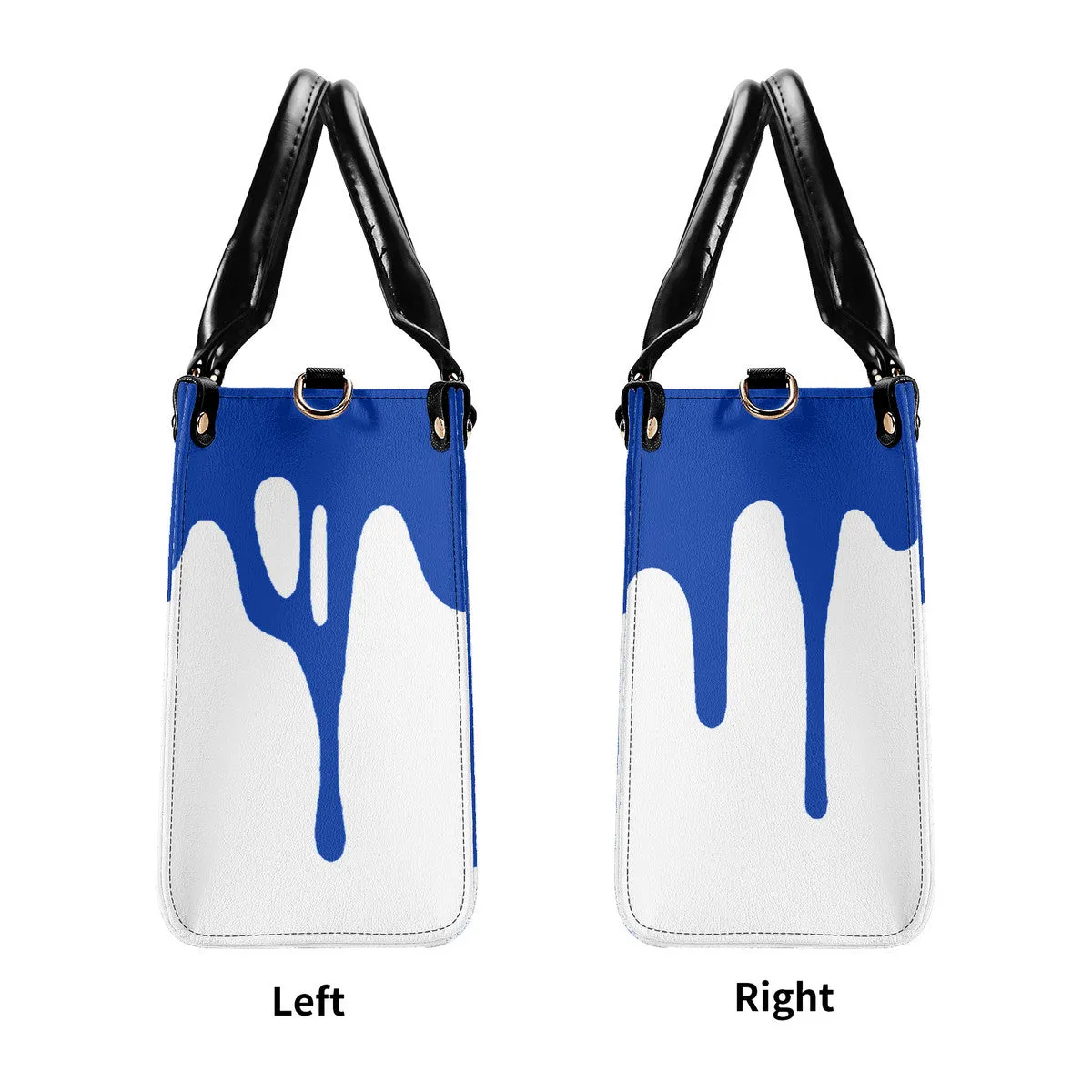 DRIP Blue Logo & White Multiple Sizes Upgraded Luxury Women PU Leather Handbag