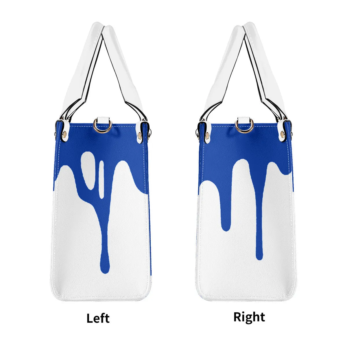 DRIP Blue Logo & White Multiple Sizes Upgraded Luxury Women PU Leather Handbag