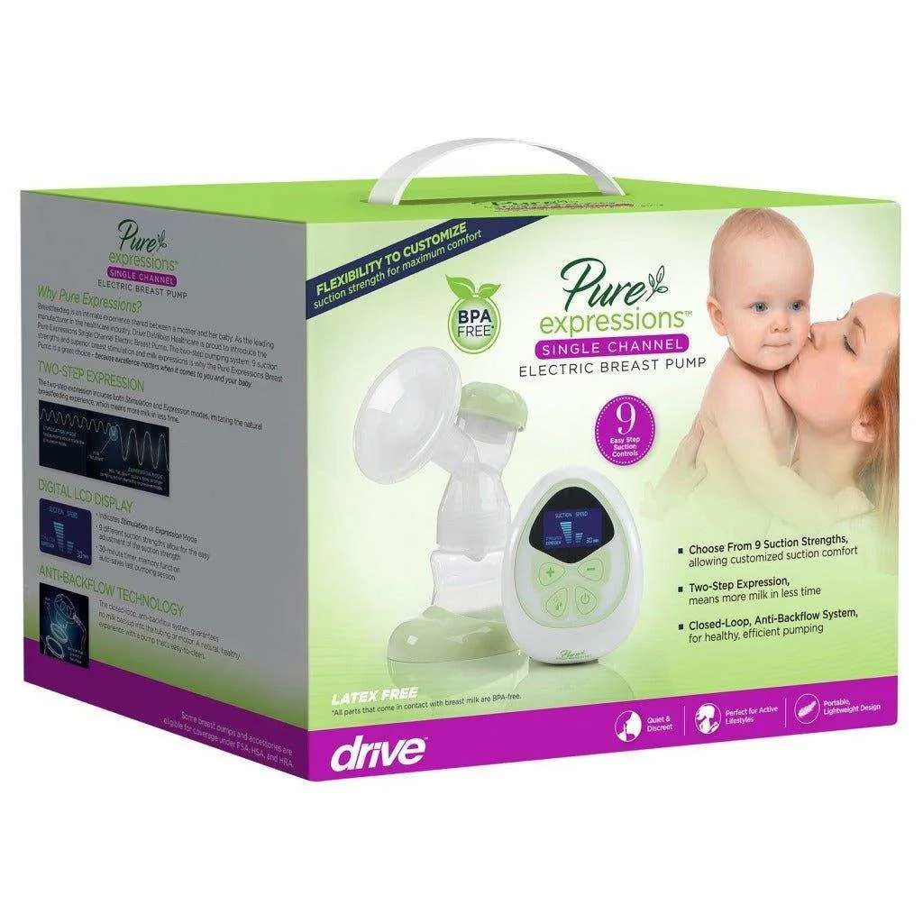 Drive Medical Pure Expressions Single Channel Electric Breast Pump