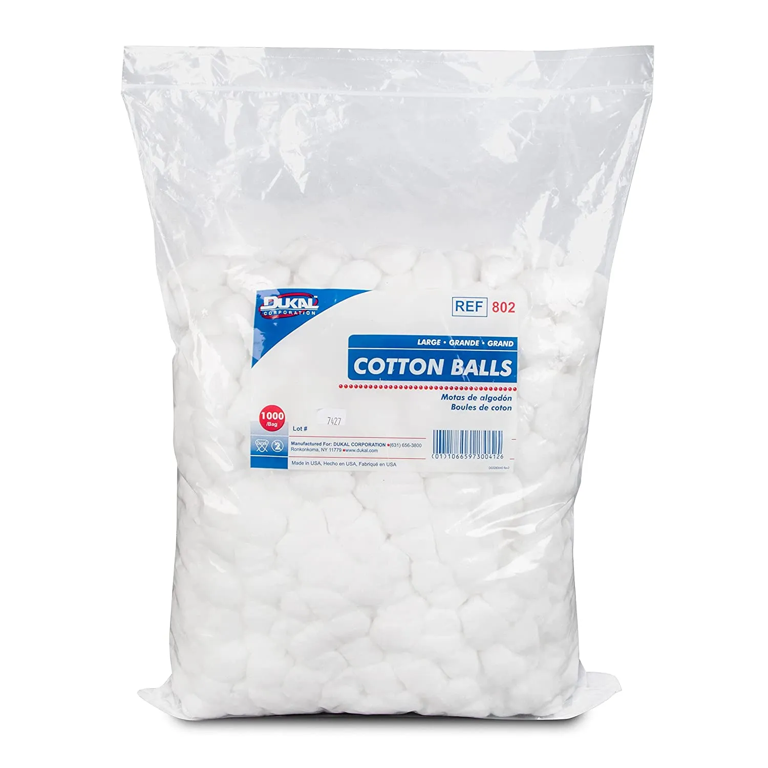 Dukal - 802 Cotton Balls, Non Sterile, Large (Pack of 2000)