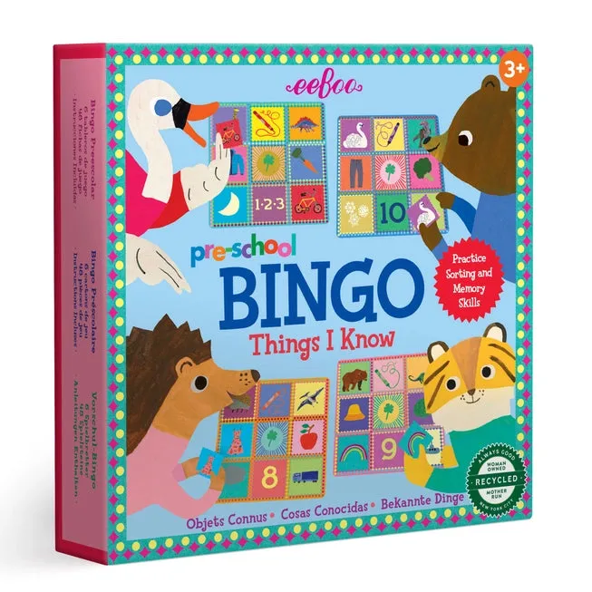 eeBoo Preschool Things I Know Bingo