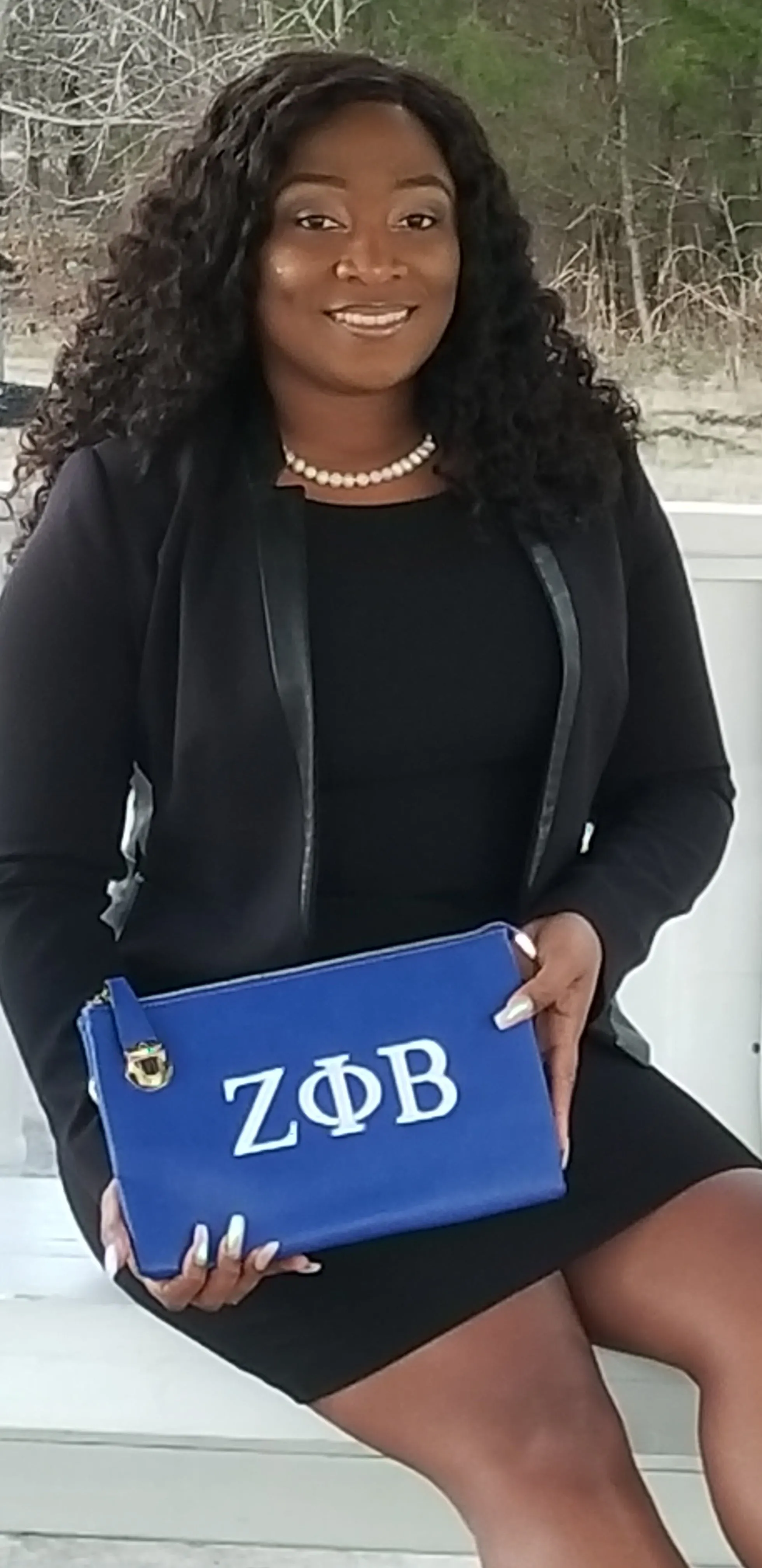 Embroidered Zeta Phi Beta Side Clasp Crossbody/Clutch