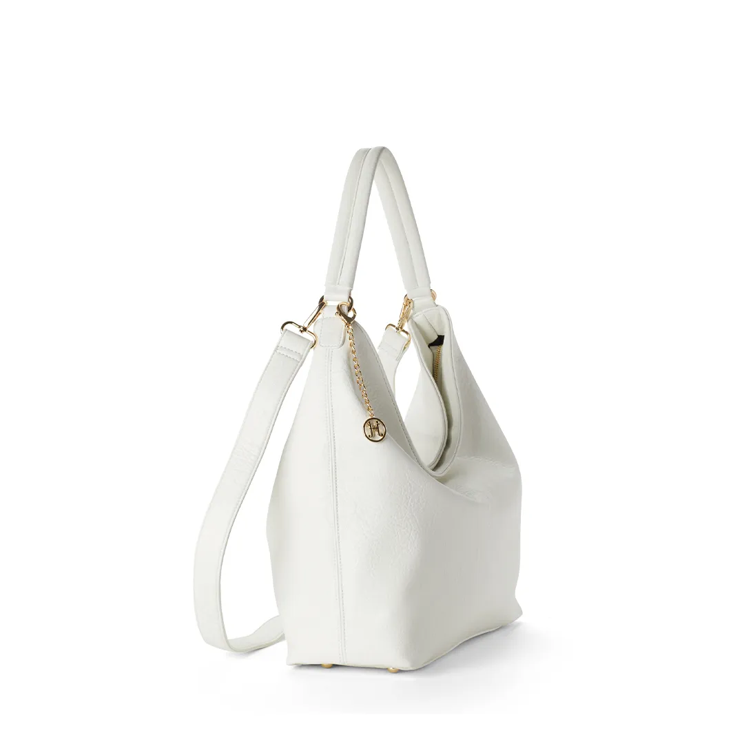 EMILY II Vegan Hobo Bag in White