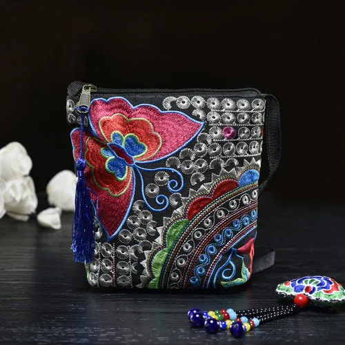 Ethnic style women's bag embroidery bag embroidered canvas bag coin purse small bag women's bag clutch bag mini cross-body bag