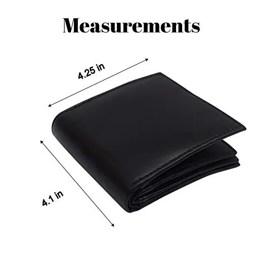 European Hipster Mens Wallet Thick Large Bifold 20 Cards and 2 ID Window, Black, one size