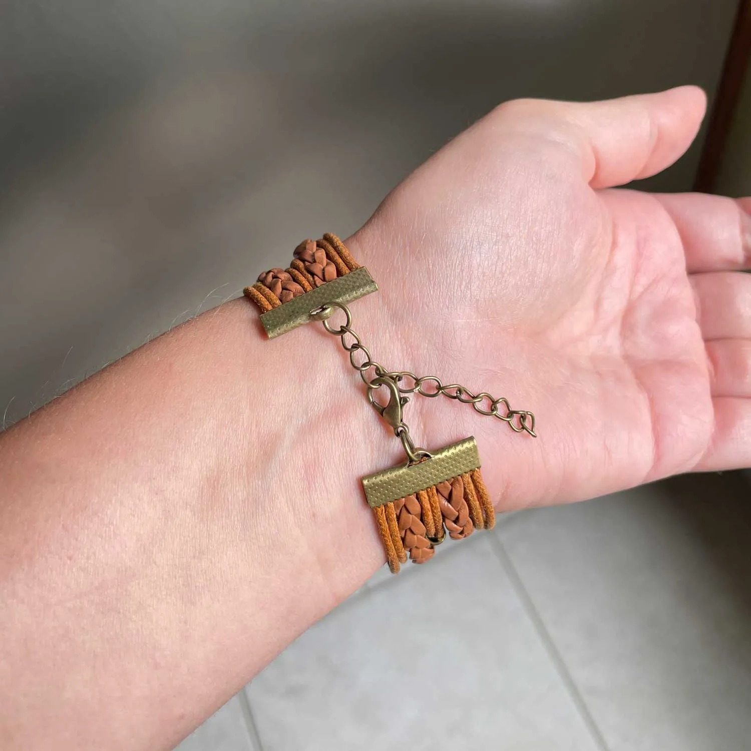 Fearfully & Wonderfully Made – Psalm 139:14 Scripture Verse – Multi-Strand Leather Bracelet with Butterflies – Christian Jewelry