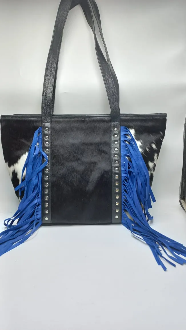 Fringes Tote Bag | Women's Large tote | Black And White