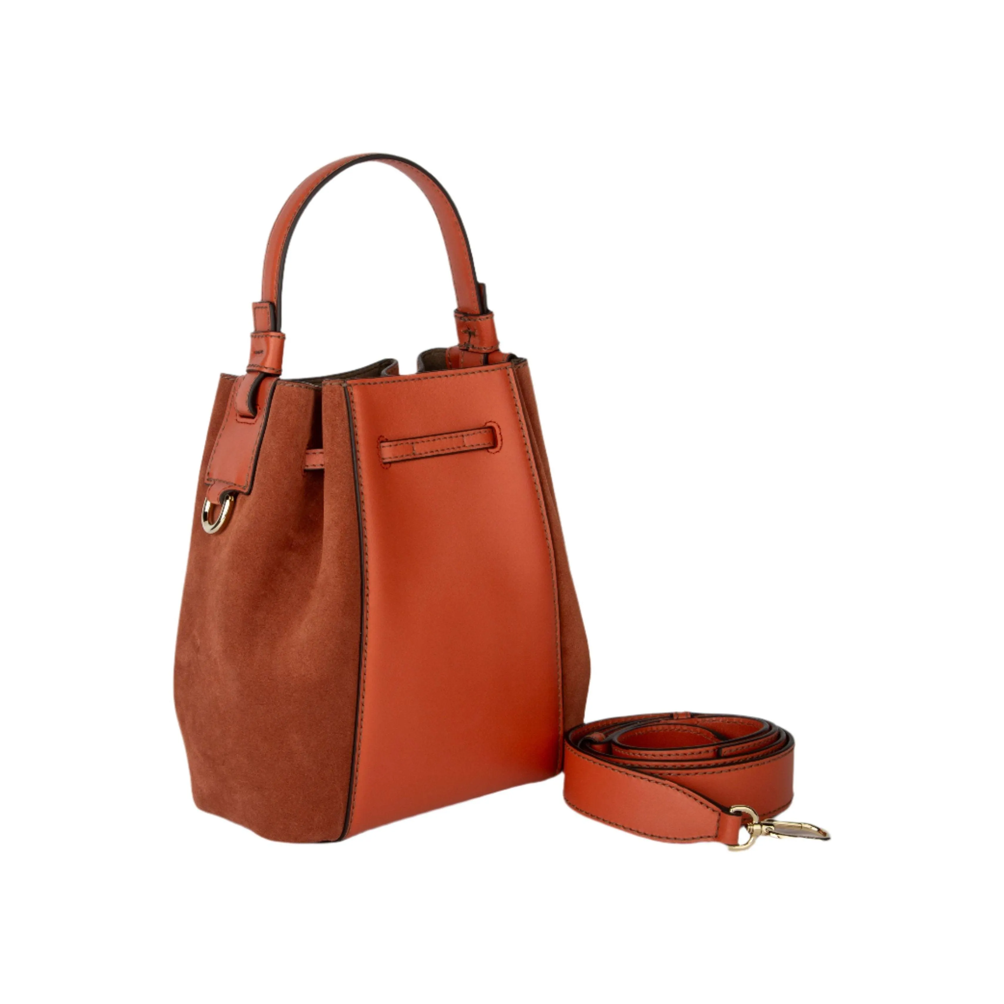 Furla Miastella Mini Suede Bucket Bag - Orange