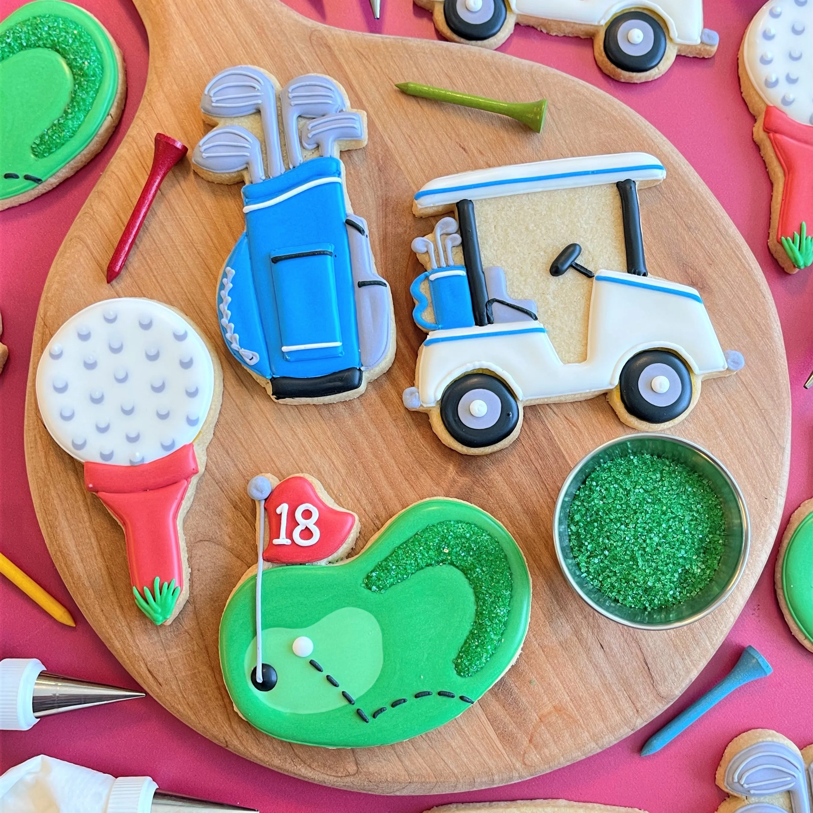 Golf Cookie Decorating Class Recording with Optional Kit