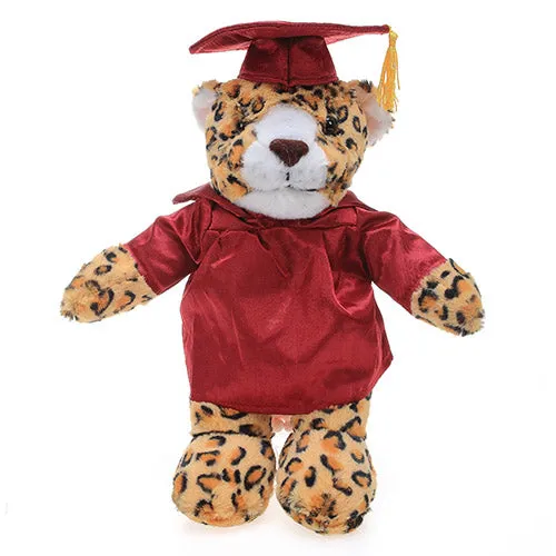 Graduation Stuffed Animal Plush Leopard 12"