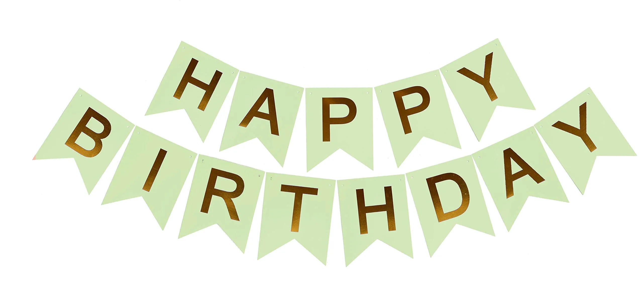 Green Birthday Decoration- Green and Gold Happy Birthday Banner - Dinosaur Garland - Green