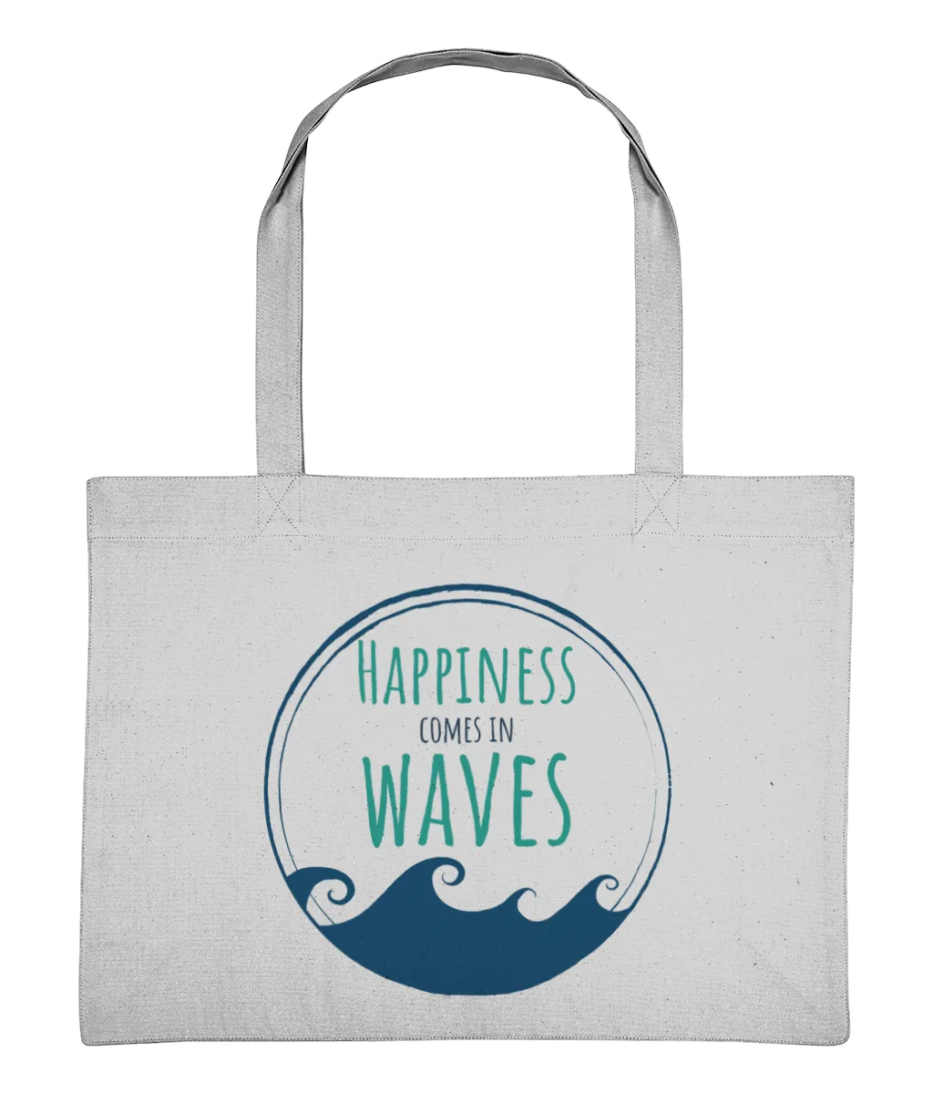 Happiness Comes in Waves Recycled Cotton Shopping Bag