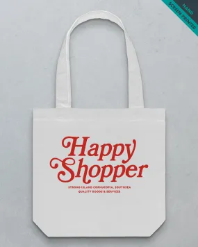 Happy Shopper // Tote Bag - White/Natural