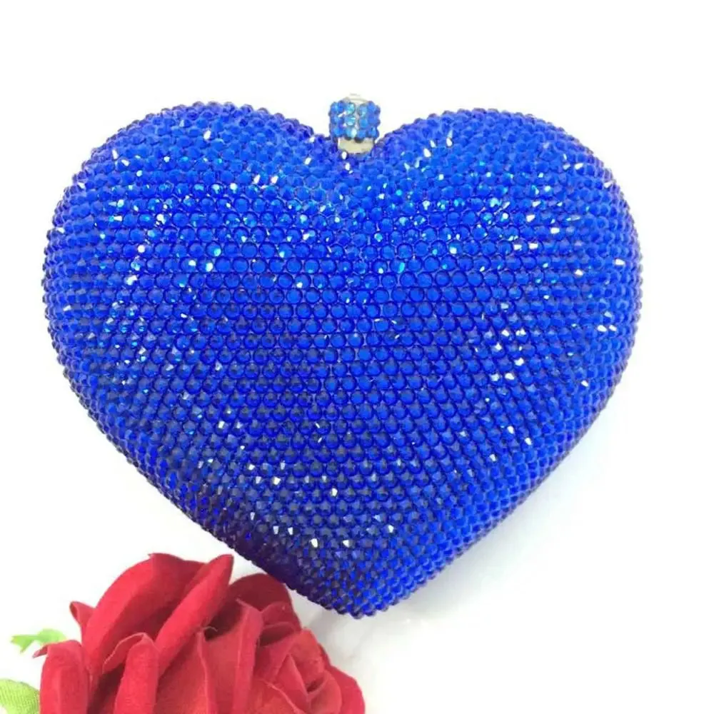 Heart Shape Silver Shine Luxury Clutch Evening Bag