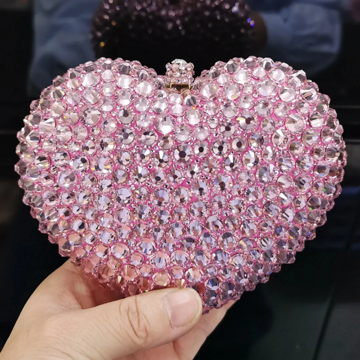 Heart Shape Silver Shine Luxury Clutch Evening Bag