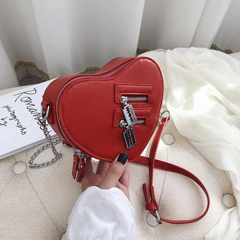 Heart Shaped Clutch with Chain Strap