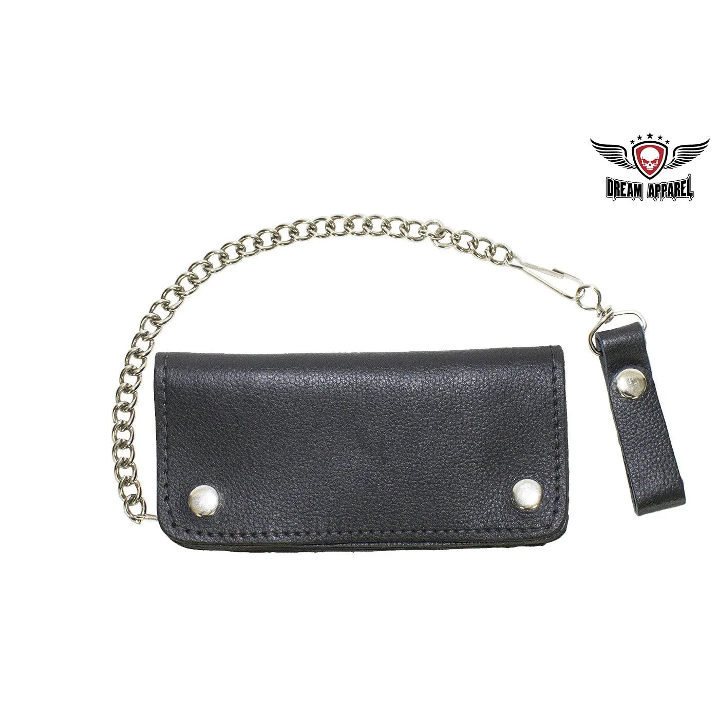 Heavy Duty Black Leather Motorcycle Chain Wallet