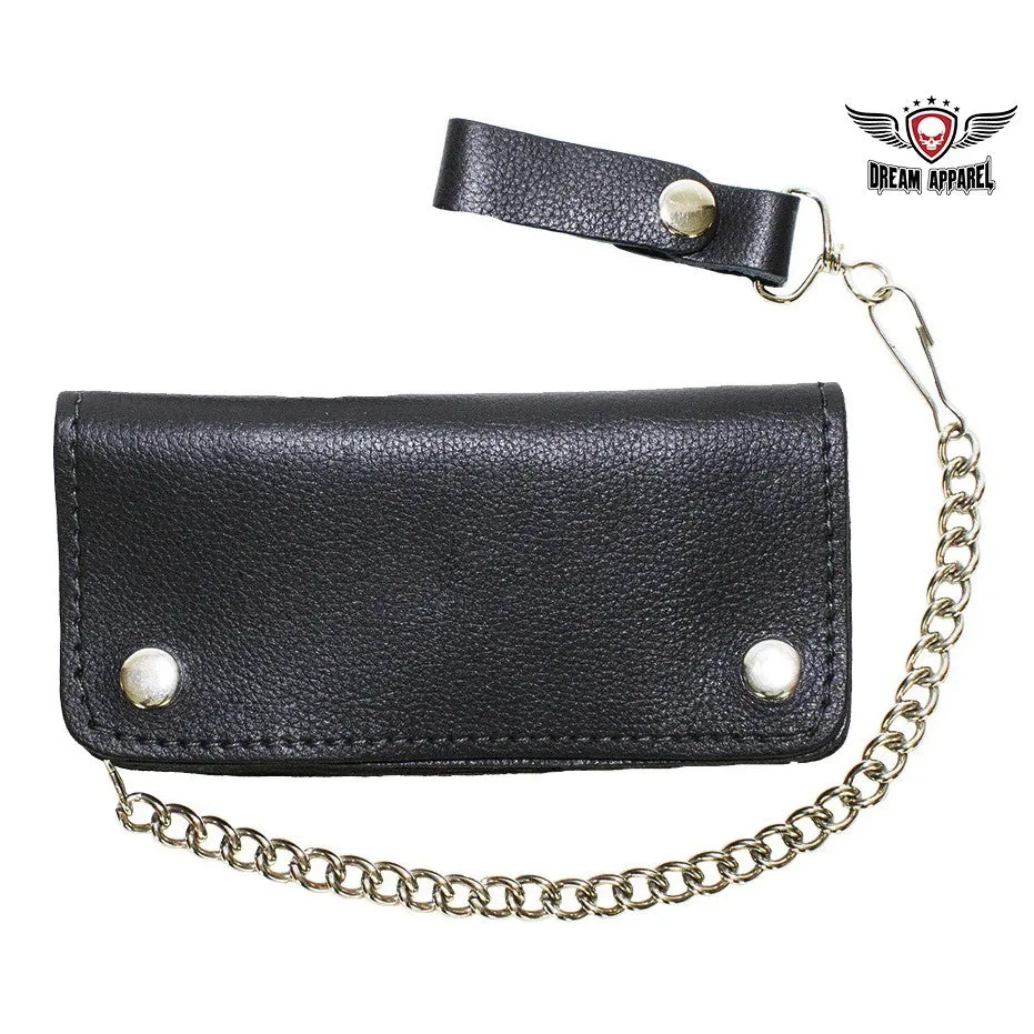 Heavy Duty Black Leather Motorcycle Chain Wallet