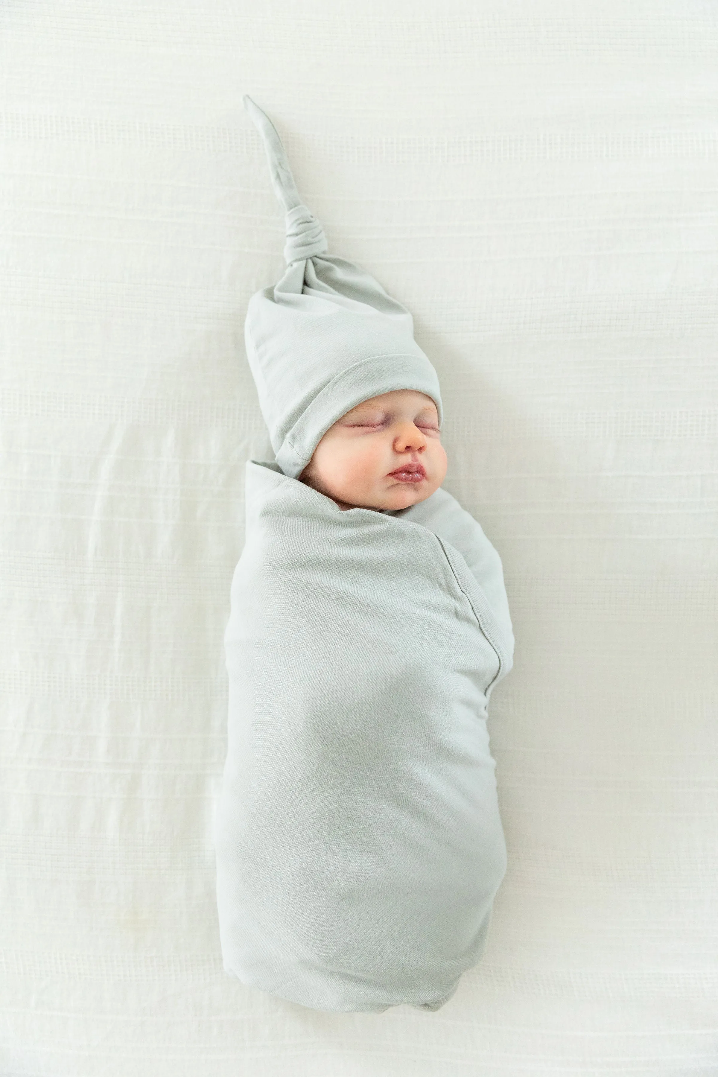 Ivy Robe & Light Grey Swaddle Blanket Set