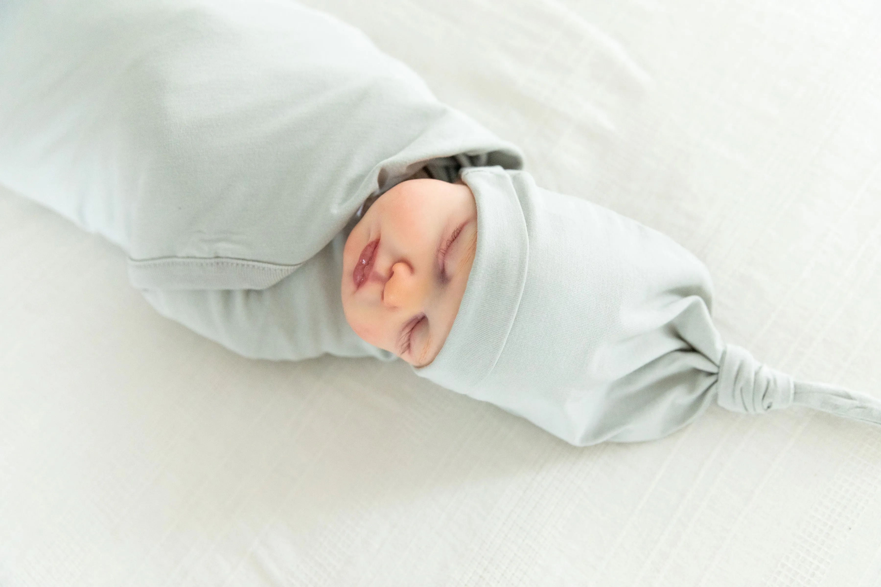 Ivy Robe & Light Grey Swaddle Blanket Set