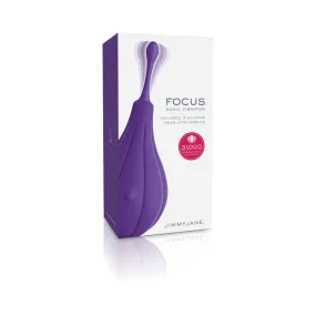 Jimmyjane Focus Sonic Vibrator Usb Rechargeable 3 Interchangeable Silicone Heads Splash-proof