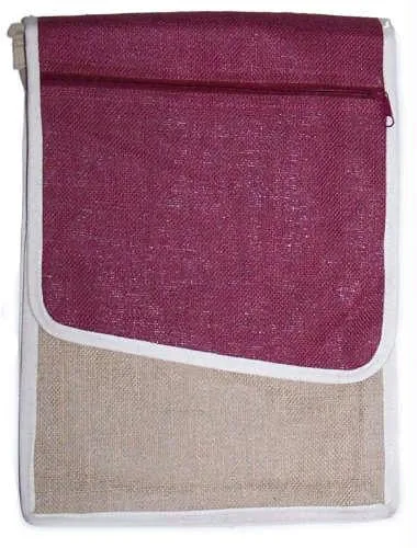 Jute Laptop Bag - Burgundy