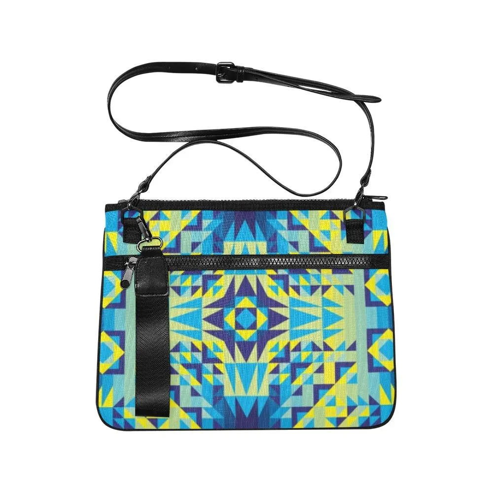 Kaleidoscope Jaune Bleu Slim Clutch Bag